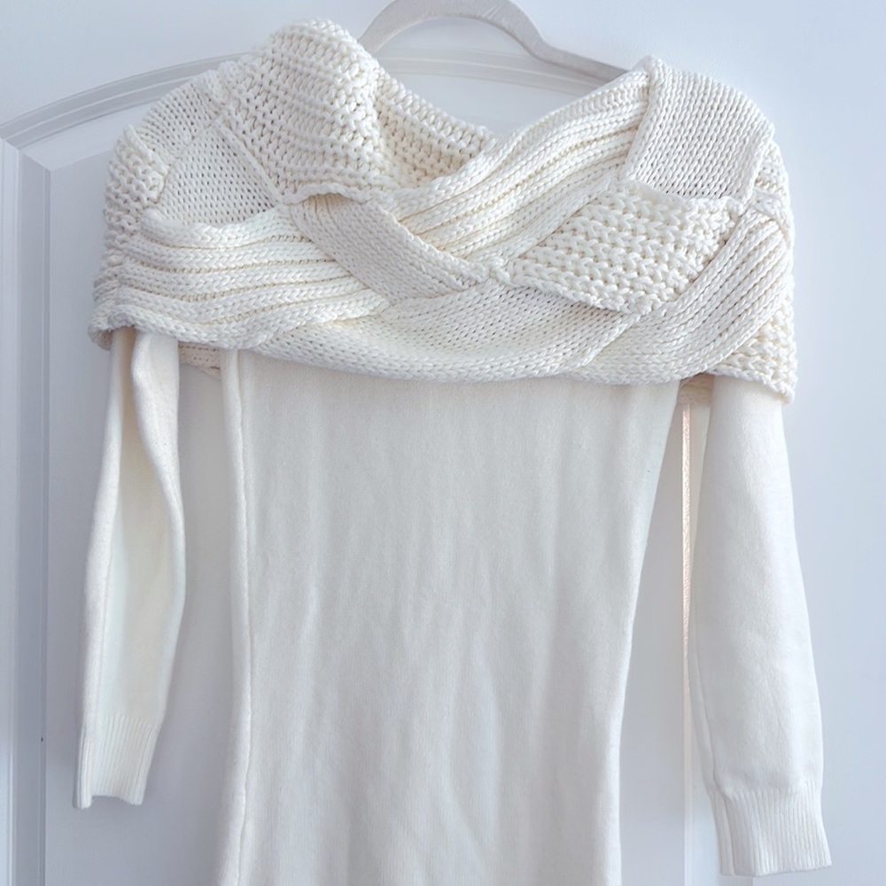 Knit off shoulder long dress